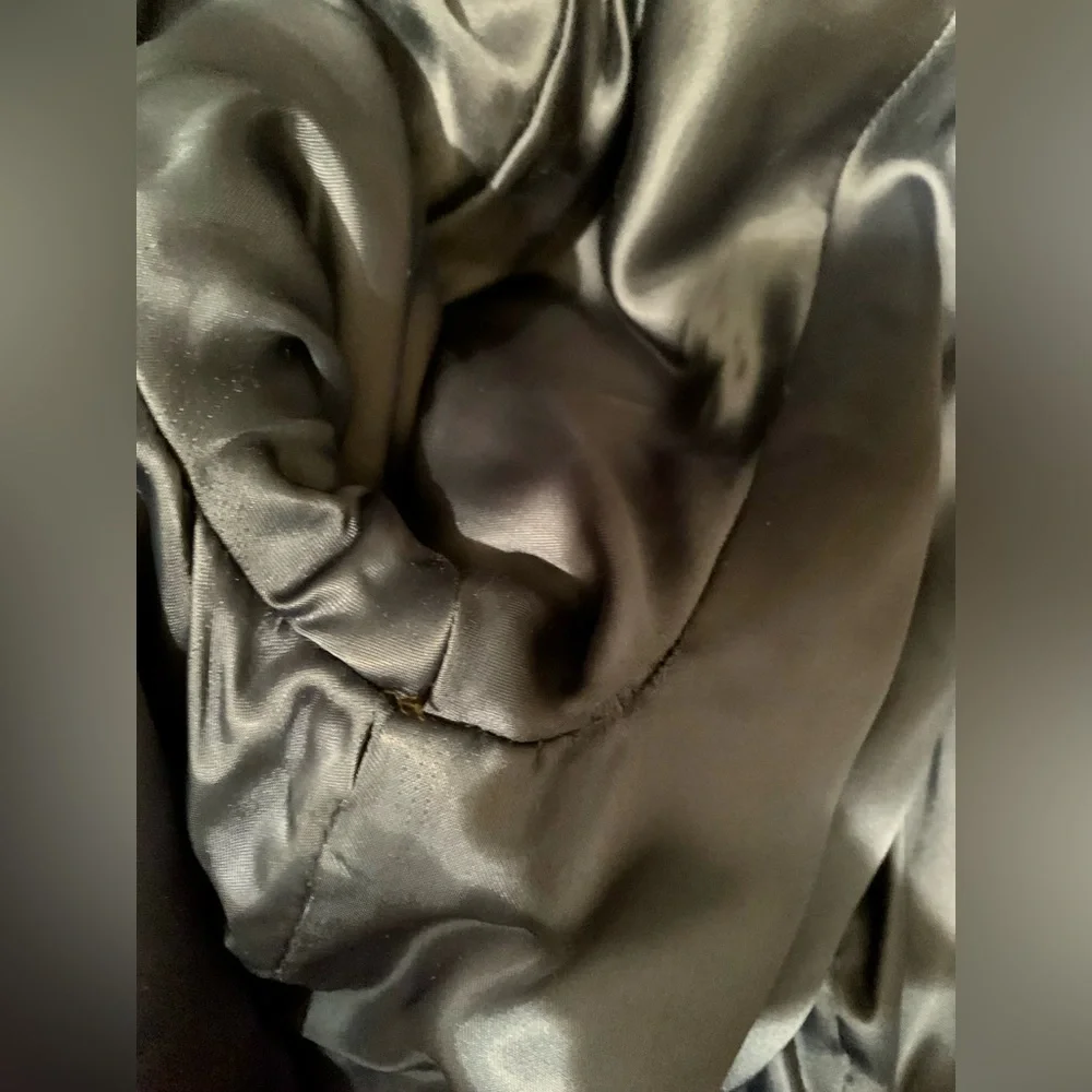 Penny Lane Blue Textured Lined (Fox?) Fur Trim Union Made Swing Coat - Picture 12 of 14